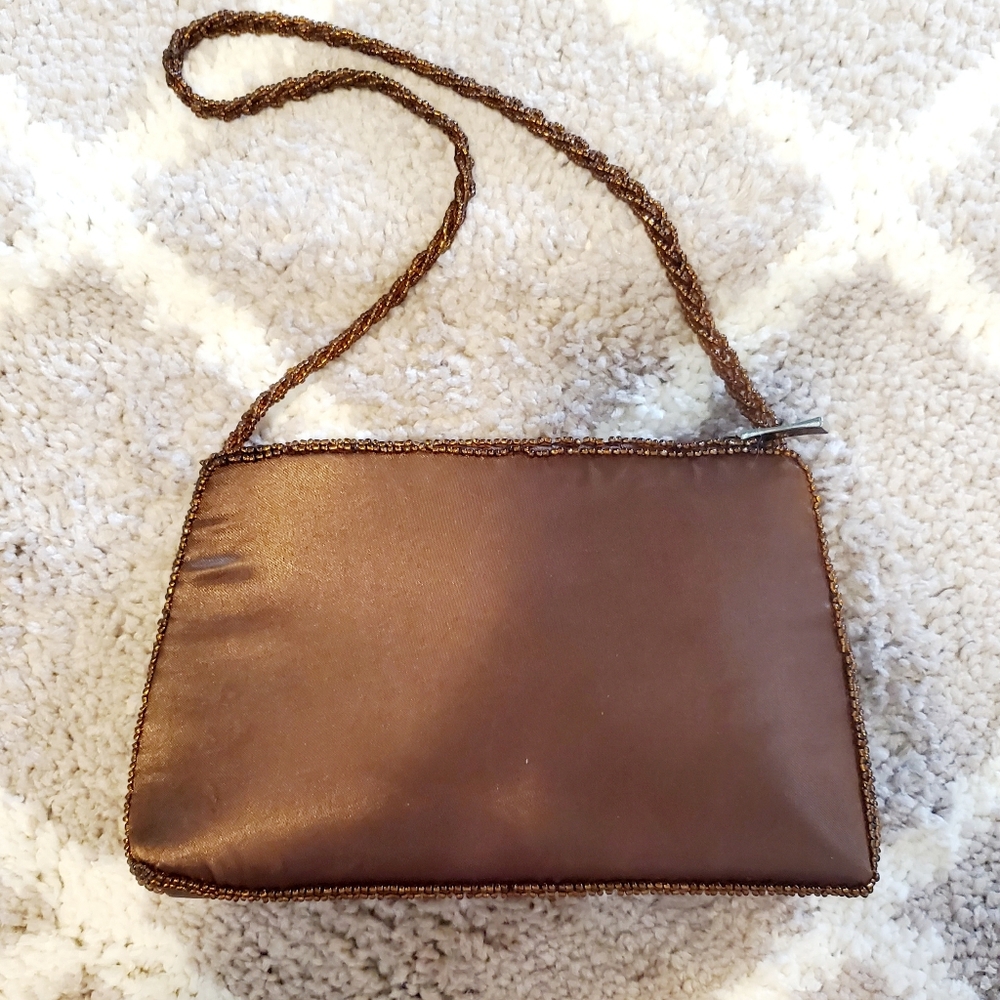 🆕️Vintage Goldish Brown Beaded Women's Bag - Picture 3 of 5